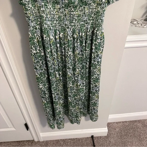NWT J. Crew Green Blue Floral Maxi Dress Medium - Picture 9 of 15